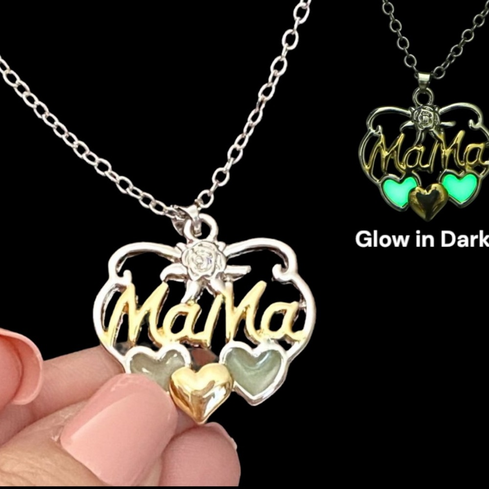 Glow in the Dark Mothers Silver Plated Necklace